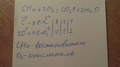 Ch4+02=co2+h20 найти окислитель и востановитель