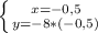 \left \{ {{x=-0,5} \atop {y=-8*(-0,5)}} \right.