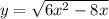 y=\sqrt{6x^2-8x}