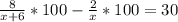 \frac{8}{x+6}*100-\frac{2}{x}*100=30