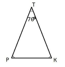 Вравнобедренном треугольнике ptk с основанием pk угол t равен 76 градусам найти остальные углы треуг