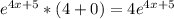 e^{4x+5}*(4+0)=4e^{4x+5}