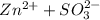 Zn^{2+} + SO_{3} ^{2-}