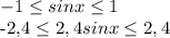 -1 \leq sinx \leq 1&#10;&#10;-2,4 \leq 2,4sinx \leq 2,4