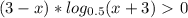 (3-x)*log_{0.5}(x+3)\ \textgreater \ 0