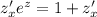 z'_xe^z=1+z'_x