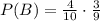 P(B)= \frac{4}{10} \cdot \frac{3}{9}