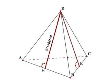 Дана правельная пирамида.сторона треугольника лежашего в основании .равна 8см .апоферма пирамиды рав