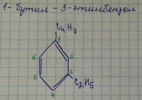 Структурные формулы 1 бутил 3 этилбензол