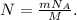 N = \frac{mN_A}{M}.