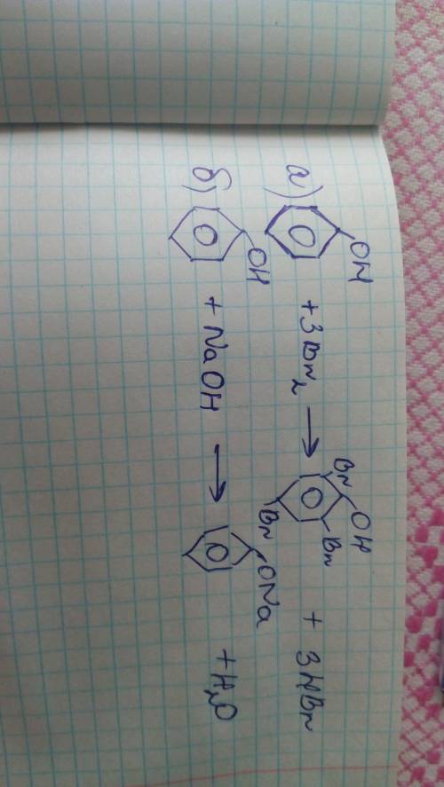 Напишите уравнения реакций взаимодействия фенола а) с борной водой б) с гидроксидом натрия, укажите