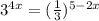 3^{4x} = ( \frac{1}{3} )^{5-2x}