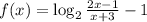 f(x)=\log_2 \frac{2x-1}{x+3}-1