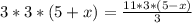 3*3*(5+x)= \frac{11*3*(5-x)}{3}