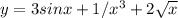 y=3sinx+1/x^3+2 \sqrt{x}