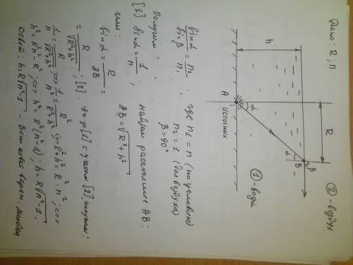 На дне сосуда, заполненного водой, находится точечный источник света. если из воды лучи выходят в во