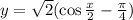 y= \sqrt{2} (\cos \frac{x}{2} - \frac{\pi}{4})