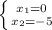 \left \{ {{x_{1}=0} \atop {x_{2}=-5}} \right.