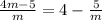 \frac{4m-5}{m} =4- \frac{5}{m}