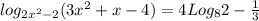 log_{2 x^{2} -2} (3 x^{2} +x-4)= 4Log_{8} 2- \frac{1}{3}