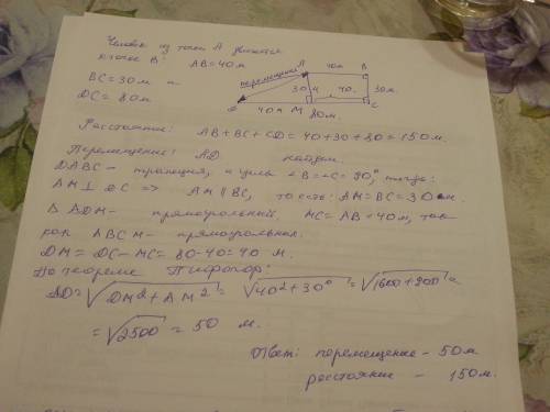 Сначала человек движется к востоку 40 м, а затем к югу 30 м и, наконец, к западу 80 м. что такое сме