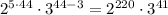 2^{5 \cdot 44} \cdot 3^{44-3} = 2^{220} \cdot 3^{41}