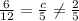 \frac{6}{12}=\frac{c}{5}\neq \frac{2}{5}