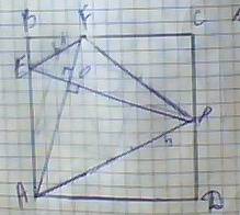 Трапеция a e f p ( e f ∥ a p ) расположена в квадрате a b c d со стороной 3 так, что точки e , f и p