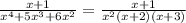 \frac{x+1}{x^4+5x^3 +6x^2} = \frac{x+1}{x^2 (x+2)(x+3)}