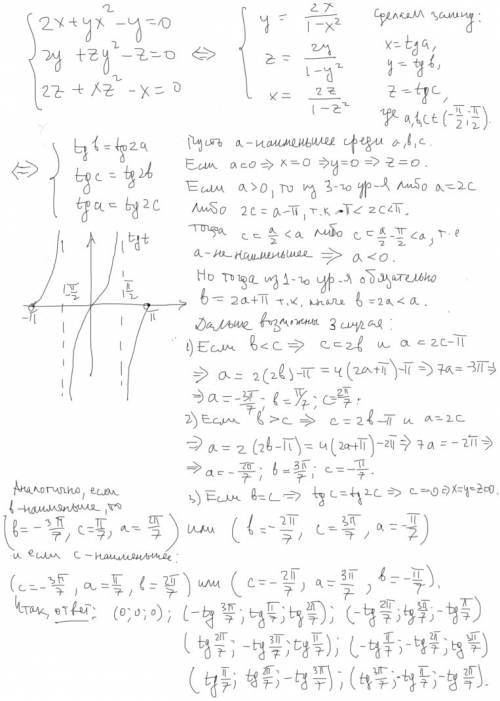 2x+yx^2-y=0 2y+zy^2-z=0 2z+xz^2-x=0