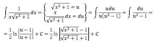 Решить интеграл с замены : интеграл dx/(x*sqrt(x^(2)+1)) sqrt-это корень квадратный