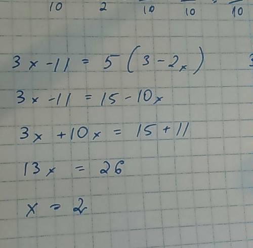 3x-11=5(3-2x) 5,6-x/2=x/3+5'3/5 7(x+6)=7x+6