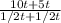 \frac{10t+5t}{1/2t+1/2t}