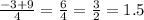 \frac{-3+9}{4} = \frac{6}{4} = \frac{3}{2} = 1.5