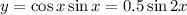 y=\cos x\sin x=0.5\sin2x