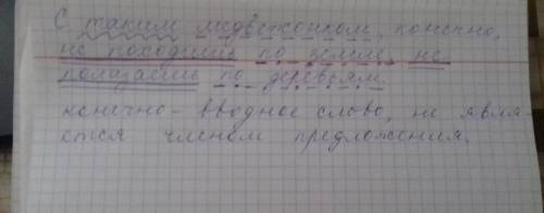 Сделать синтаксический разбор предложения: с таким медвежонком, конечно, не походишь по земле, не по