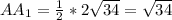 AA_1= \frac{1}{2}*2 \sqrt{34}= \sqrt{34}