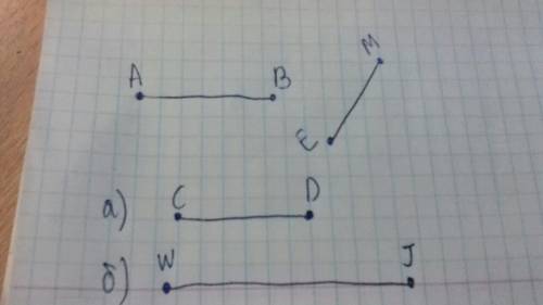 Постройте в тетради отрезки ав и ем измерте их длину постройте а) отрезок , длина которого равна дли