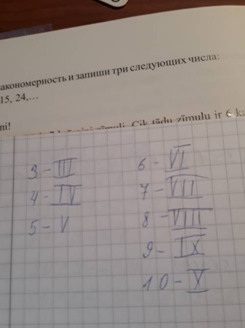 Как писать 3,4,5,6,7,8,9,10 на римском