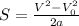 S = \frac{V^2 - V_0^2}{2a}