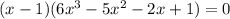 (x-1)(6x^3-5x^2-2x+1)=0