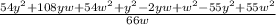 \frac{54y^2+108yw+54w^2+y^2-2yw+w^2-55y^2+55w^2}{66w}