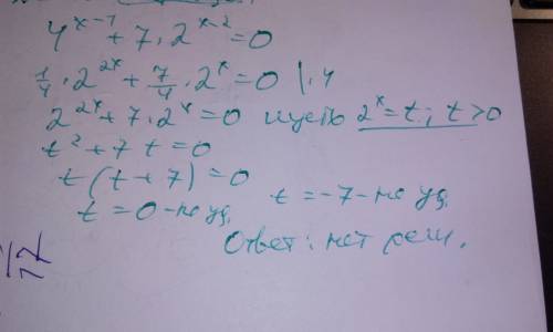 36^x - 4*6^x - 12=0 4^(x-1) + 7*2^x - 2=0