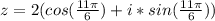 z = 2(cos(\frac{11 \pi }{6}) + i*sin(\frac{11 \pi }{6}))