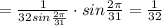 =\frac{1}{32sin\frac{2\pi}{31}}\cdot sin\frac{2\pi }{31}=\frac{1}{32}