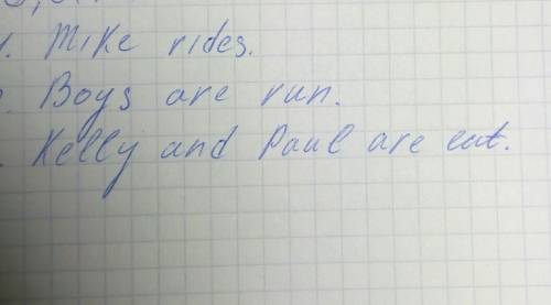 Change negative forms into the pozitive forms without full stops: 1. mike doesn't ride 2. the boys d