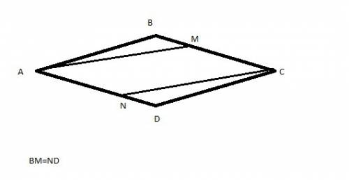 Впараллерограмме a b c d на bc и ad отмечены точки m и n что bm=nd. доказать что amcn параллерограмм