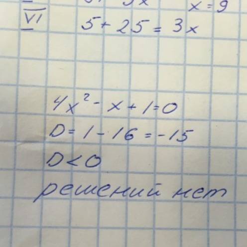 Имеет ли корни уравнение 4x^2-x+1=0