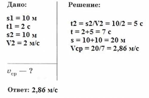 Решите : первый пролёт лестницы длиной 10 м мальчик пробежал за 2 с, второй пролёт такой же длины -