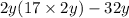 2y(17 \times 2y) - 32y